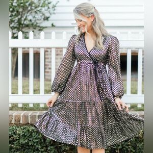 NWT Victoria Dunn Hilton Maxi Dress in Confetti